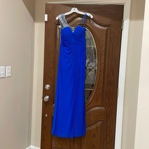 One Shoulder Beaded Prom Dress